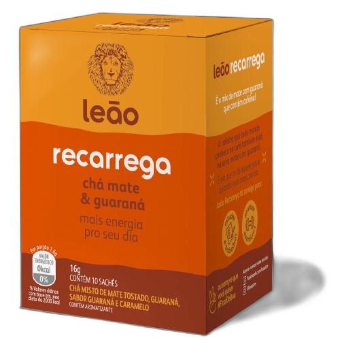 Detalhes do produto Cha Recarrega 16Gr (10Un)  Leao Mate.guarana