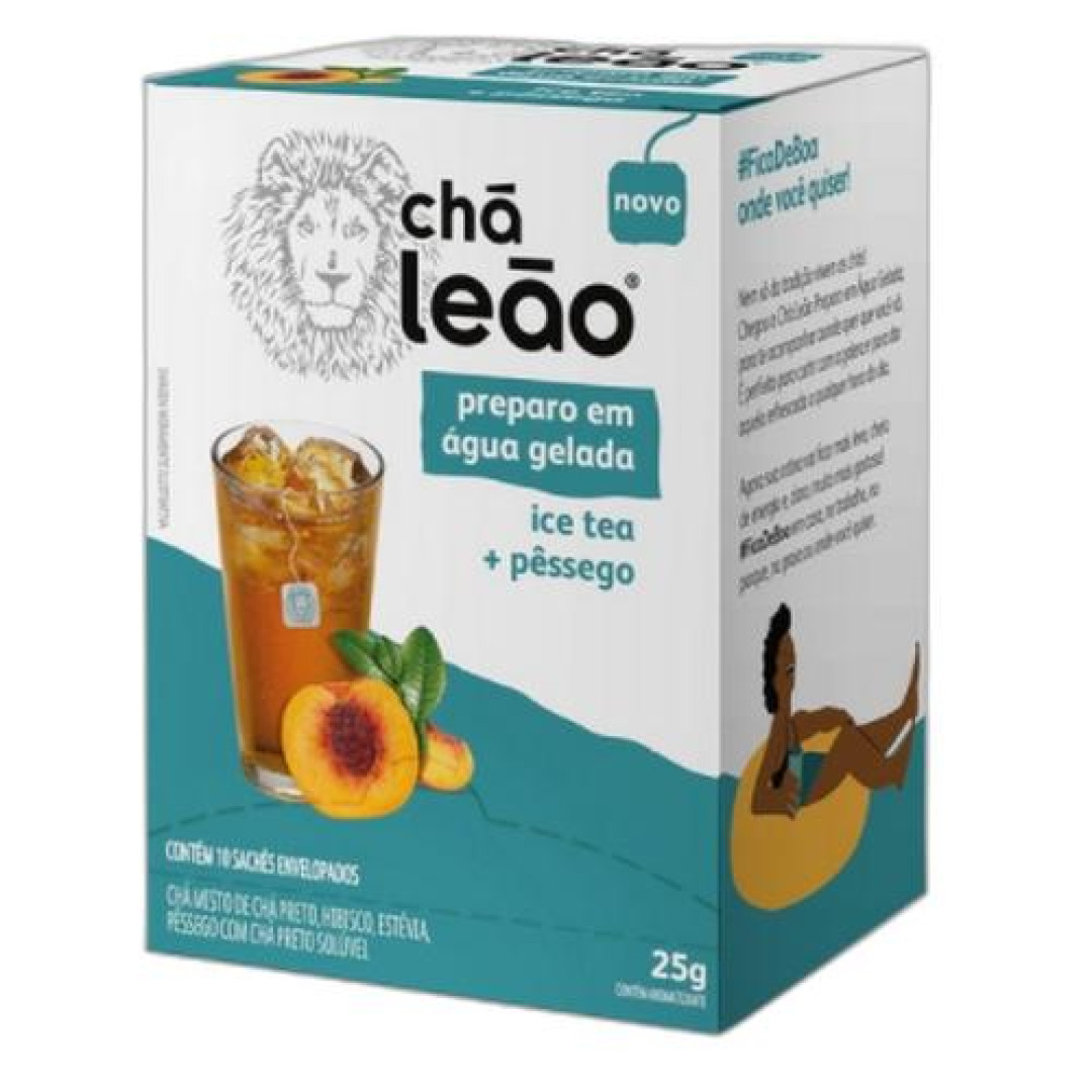 Detalhes do produto Cha Mate Prep Agua Gelada 10X25Gr Leao Pessego