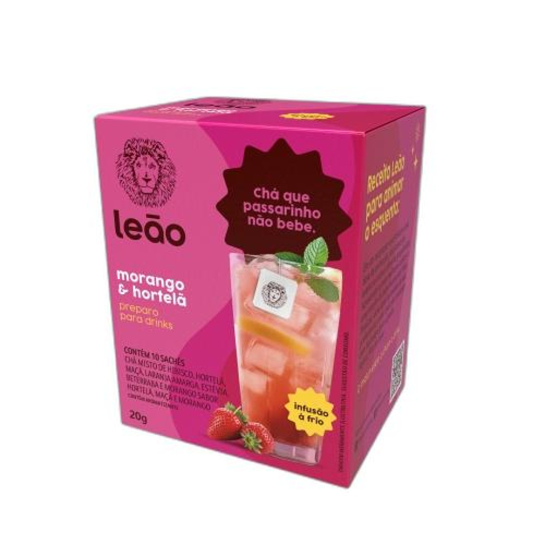 Detalhes do produto Cha Drinks 20Gr 10Un Leao Morango Hortela