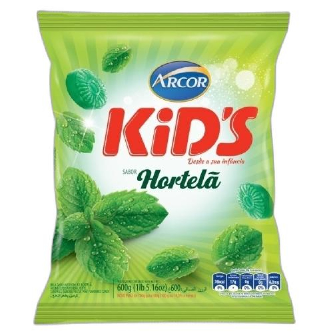 Detalhes do produto Bala Dura Kids 500Gr Arcor Hortela