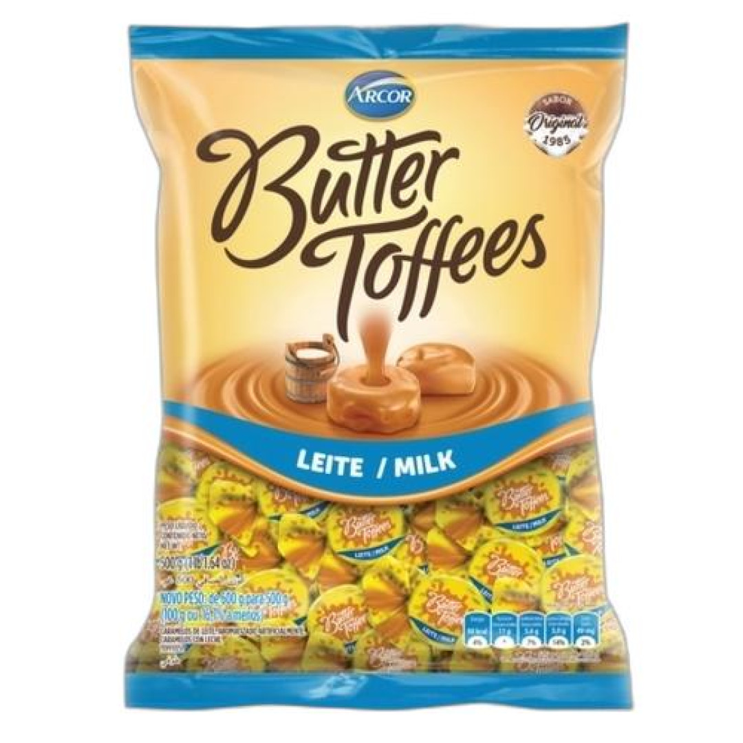 Detalhes do produto Bala Butter Toffees 500Gr Arcor Leite