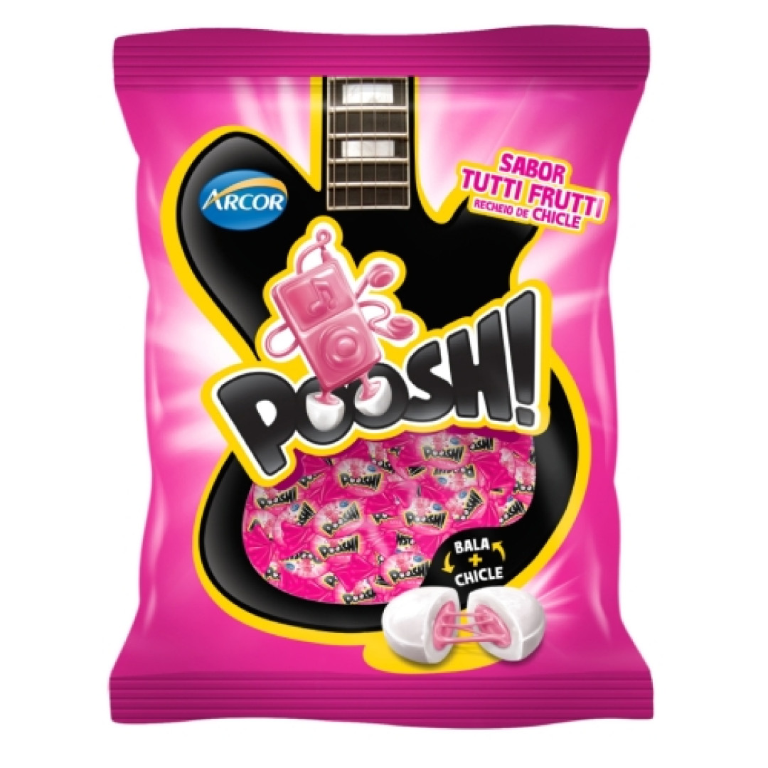 Detalhes do produto Bala Dura Chicle Poosh 100Gr Arcor Tutti Frutti