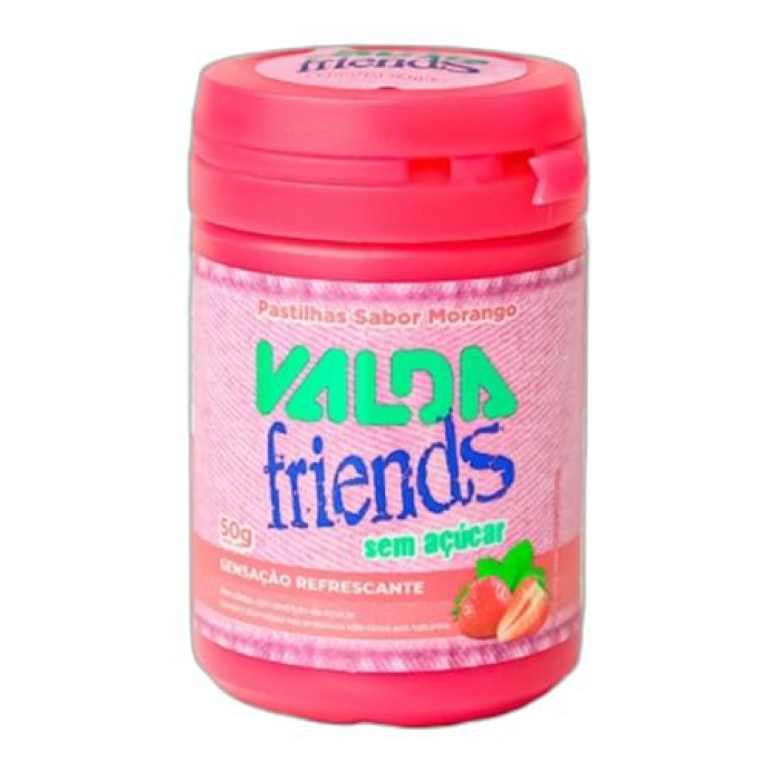 Detalhes do produto Pastilhas Valda 50 G Friends Morango