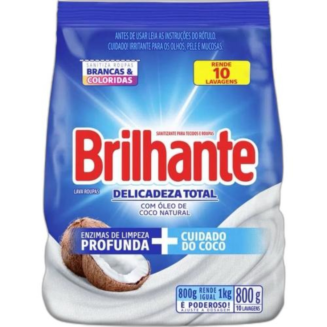 Detalhes do produto Lava Roupa Po Brilhante 800Gr Unilever Delicadeza Tota