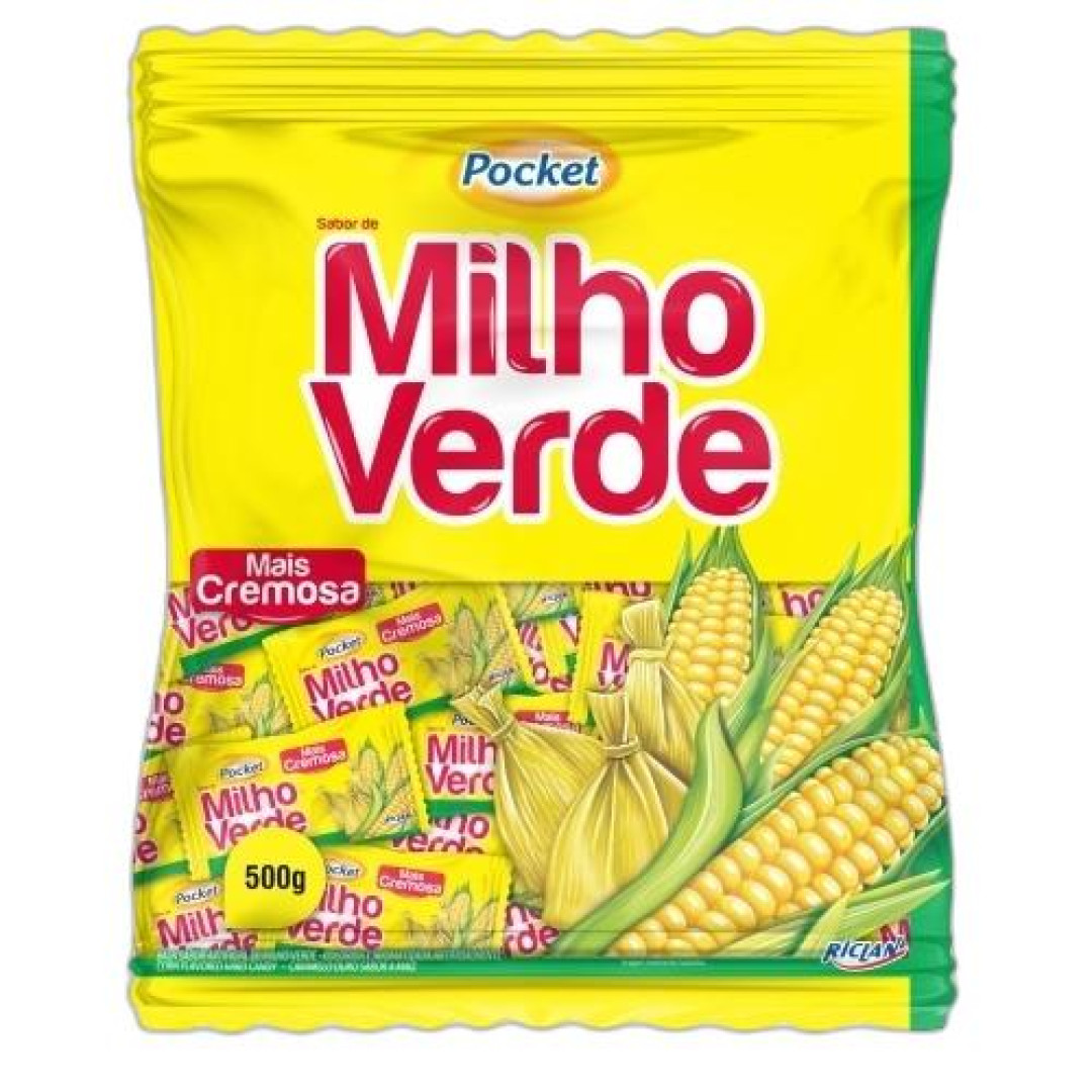 Detalhes do produto Bala Dura Pocket 500Gr Riclan Milho Verde