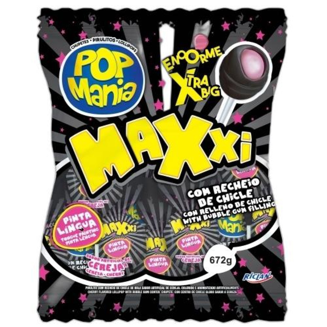 Detalhes do produto Pirl Pop Mania Maxxi Black 24Un Riclan Cereja