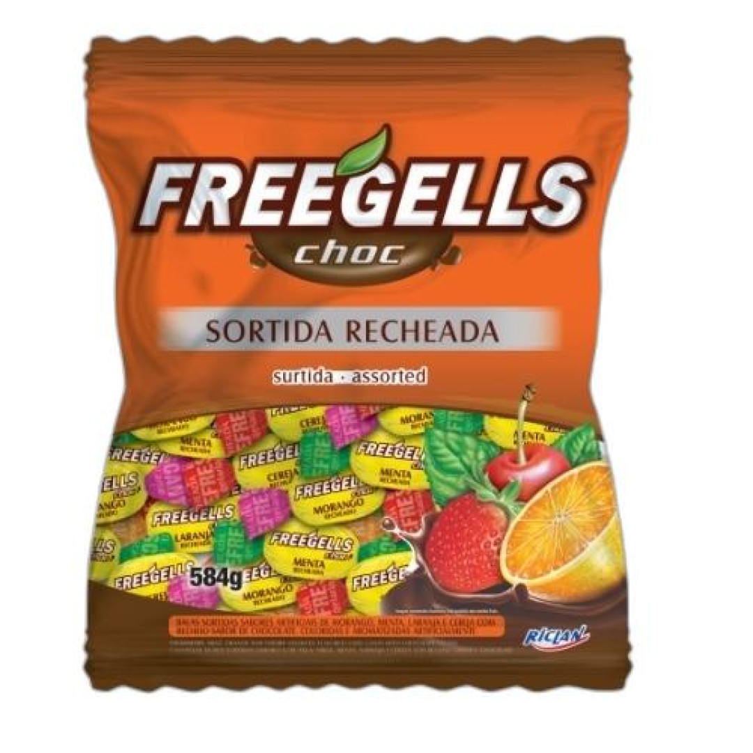 Detalhes do produto Bala Dura Freegells Choc 584Gr Riclan Choc.sort
