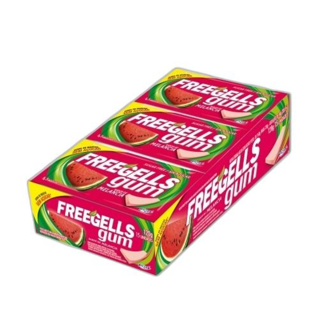Detalhes do produto Chicle Freegells Gum 15Un Riclan Melancia