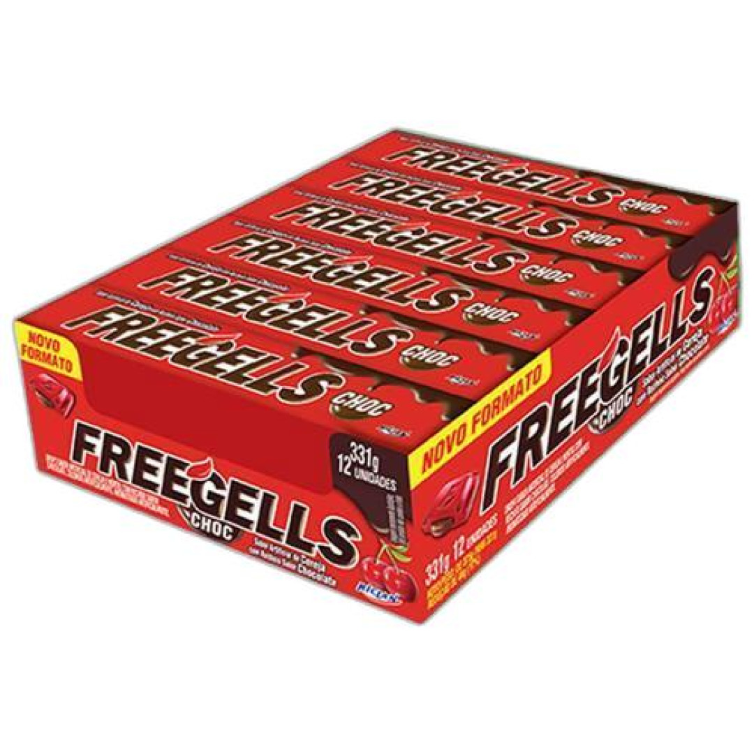 Detalhes do produto Drops Freegells 12Un Riclan Choc.cereja