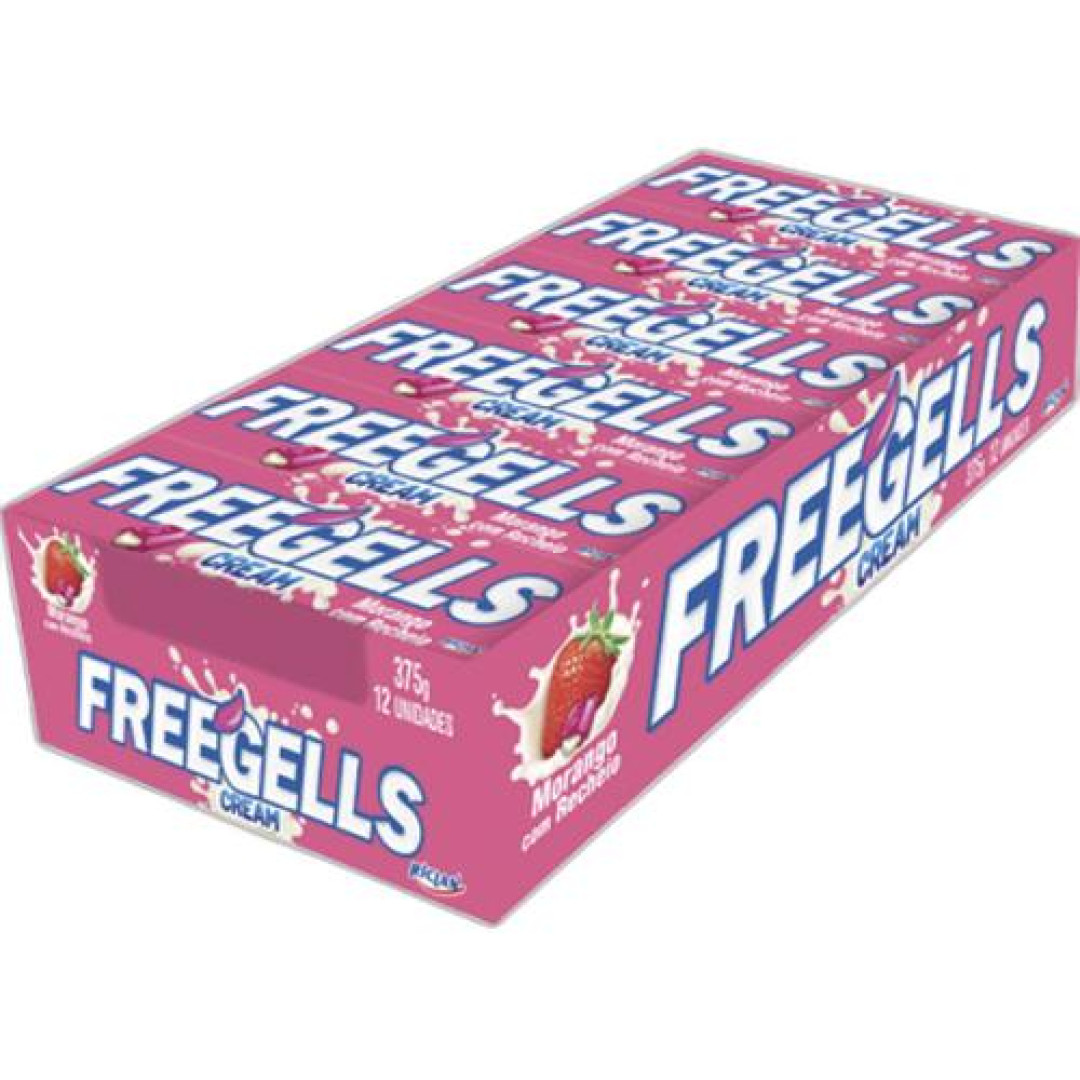 Detalhes do produto Drops Freegells 12Un Riclan Morango Creme