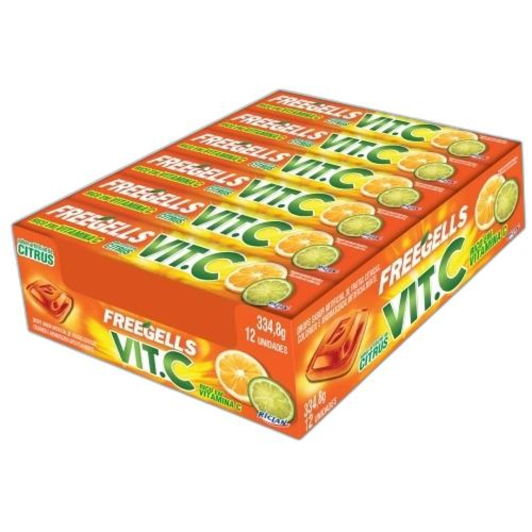 Detalhes do produto Drops Freegells Vit C 12Un Riclan Citrus