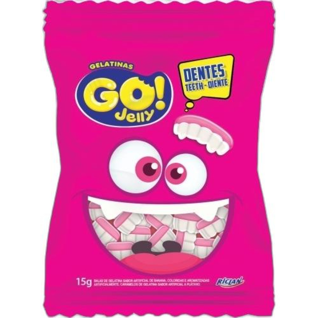 Detalhes do produto Bala Gel Go Jelly Dente Dp 12X15Gr Ricla Morango Framboe