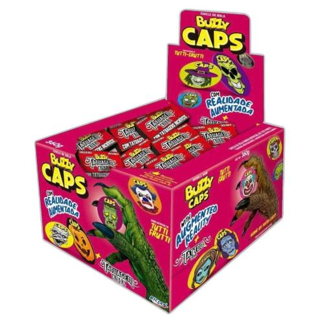 Detalhes do produto Chicle Buzzy Caps 90Un Riclan Tutti Frutti