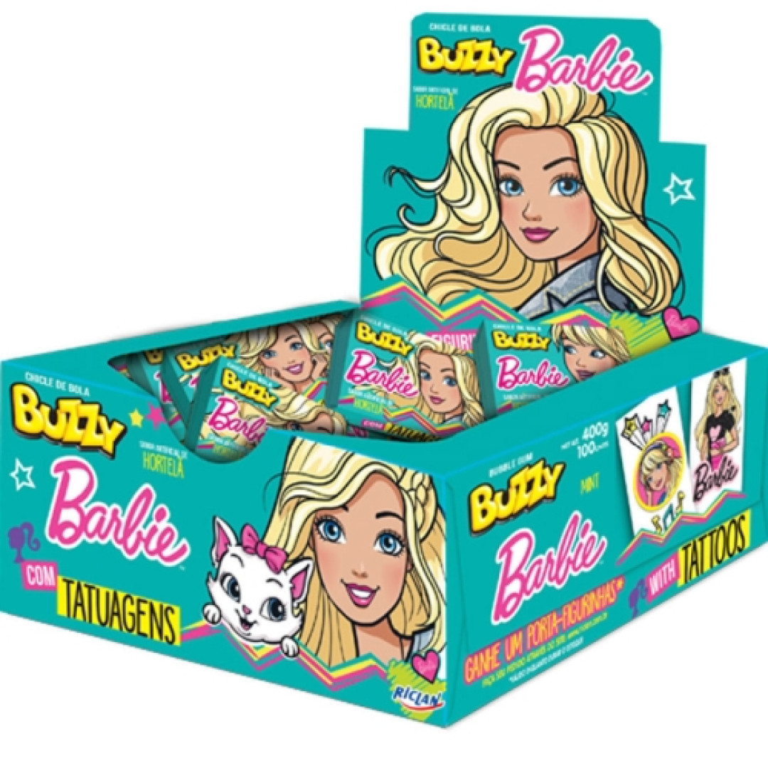 Detalhes do produto Chicle Buzzy Barbie 90Un Riclan Hortela