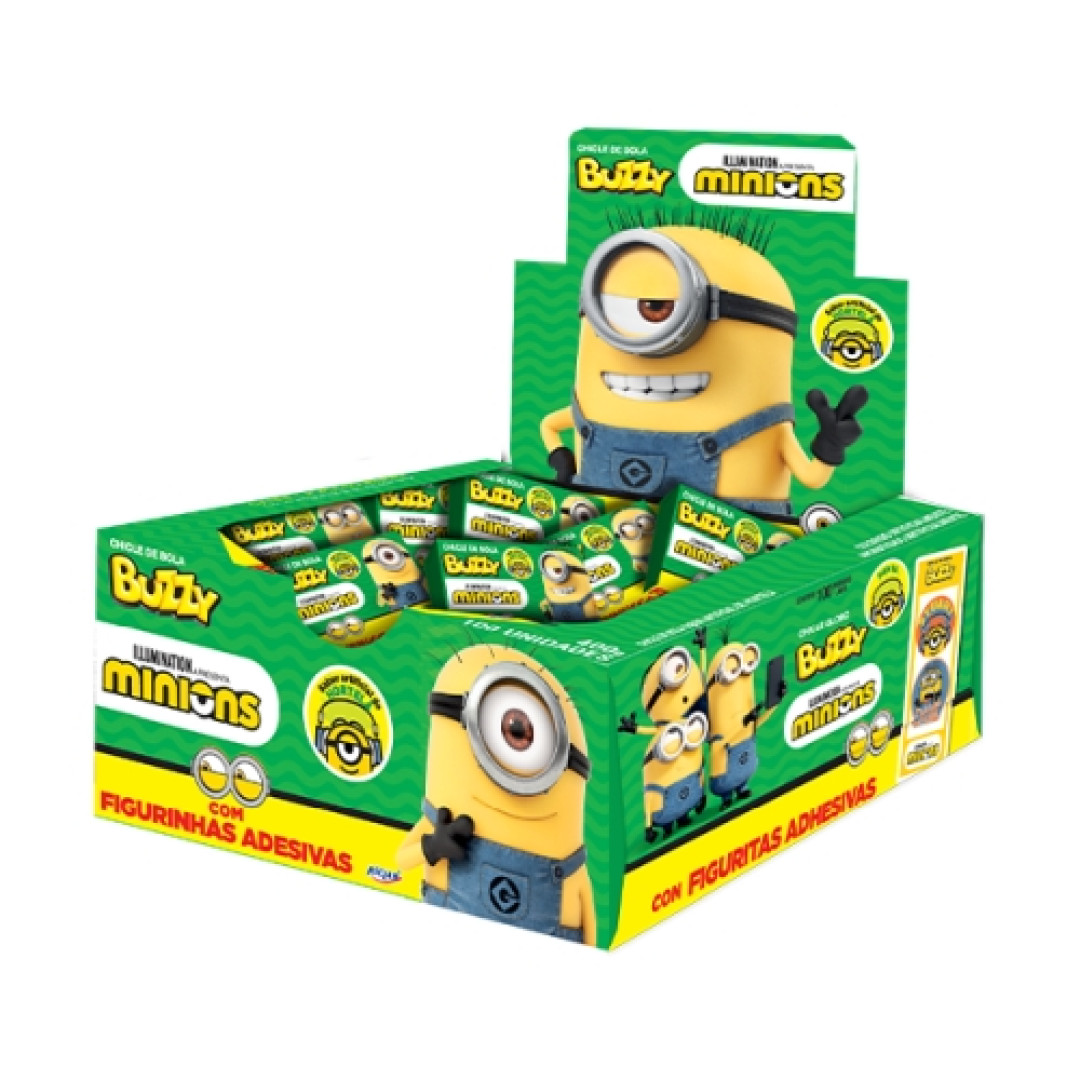 Detalhes do produto Chicle Buzzy Minions 90Un Riclan Hortela