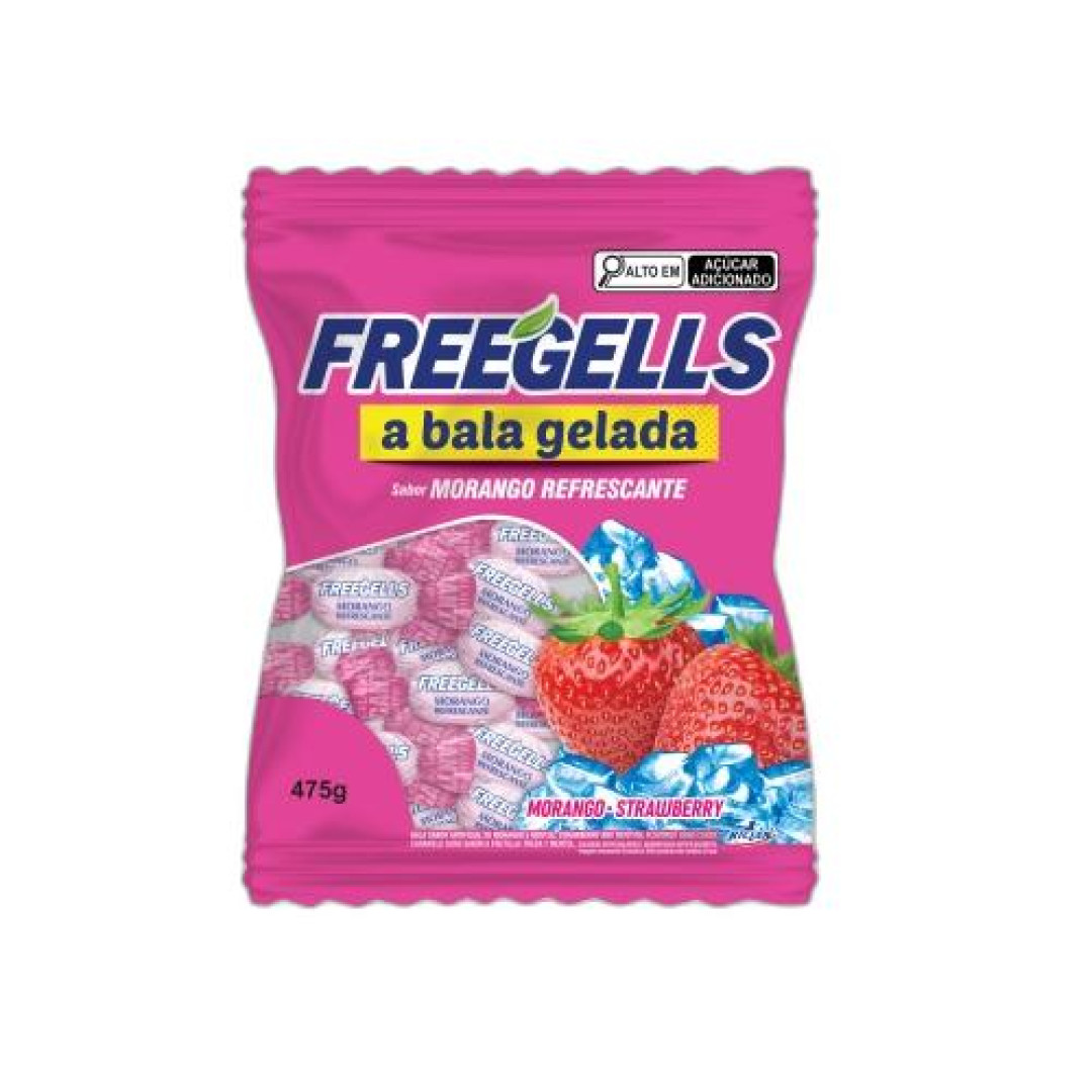 Detalhes do produto Bala Dura Freegells 475Gr Riclan Morango