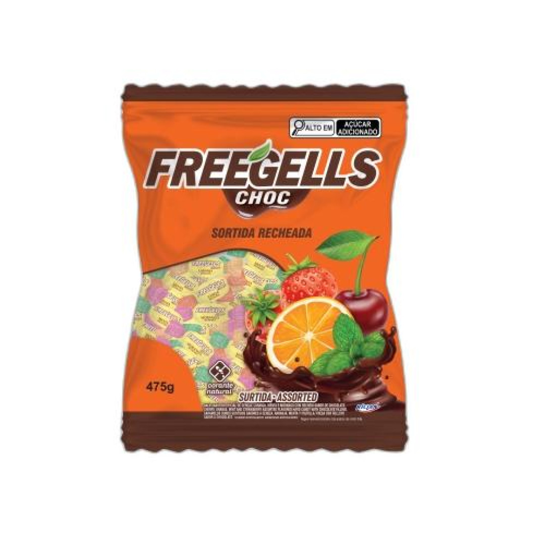 Detalhes do produto Bala Dura Rech Freegells 475Gr Riclan Sort.choc