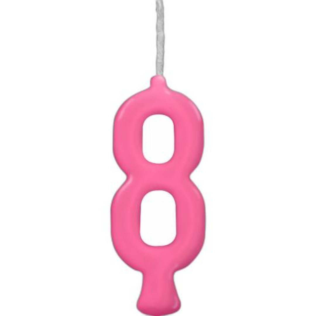 Detalhes do produto X Vela Parabens N.8 01Un Regina Pink