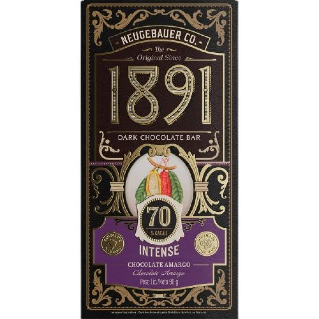 Detalhes do produto Choc 1891 70% 90Gr Neugebauer Amargo