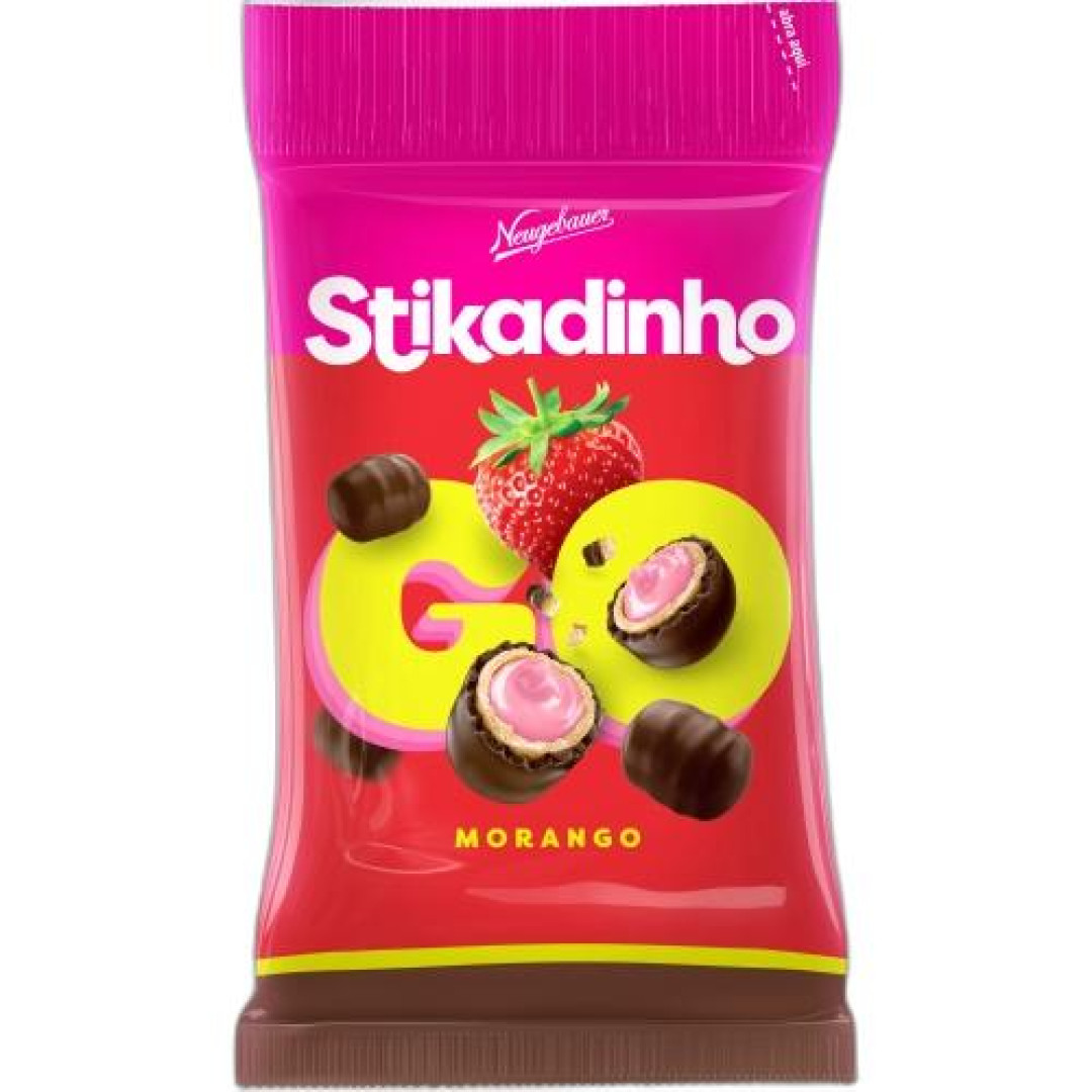 Detalhes do produto Choc Bibs Stikadinho Go 40Gr Neugebauer Morango