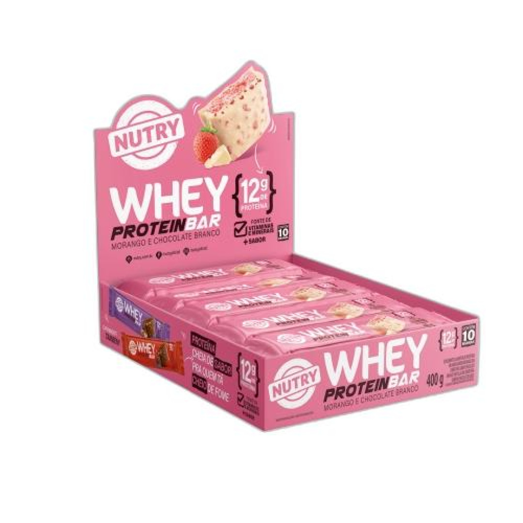 Detalhes do produto Barra Proteina Whey 40Gr Nutry Morango