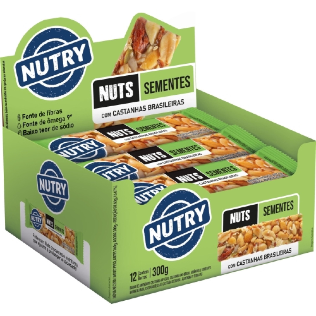 Detalhes do produto Barra Nuts Nutry 12X25Gr Nutrimental Sementes