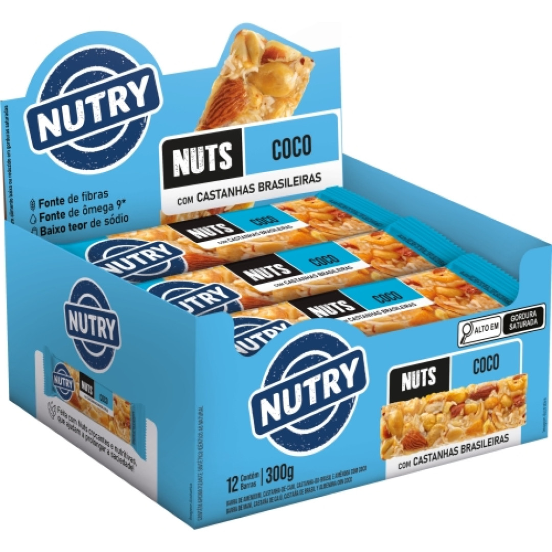 Detalhes do produto Barra Nuts Nutry 12X25Gr Nutrimental Coco