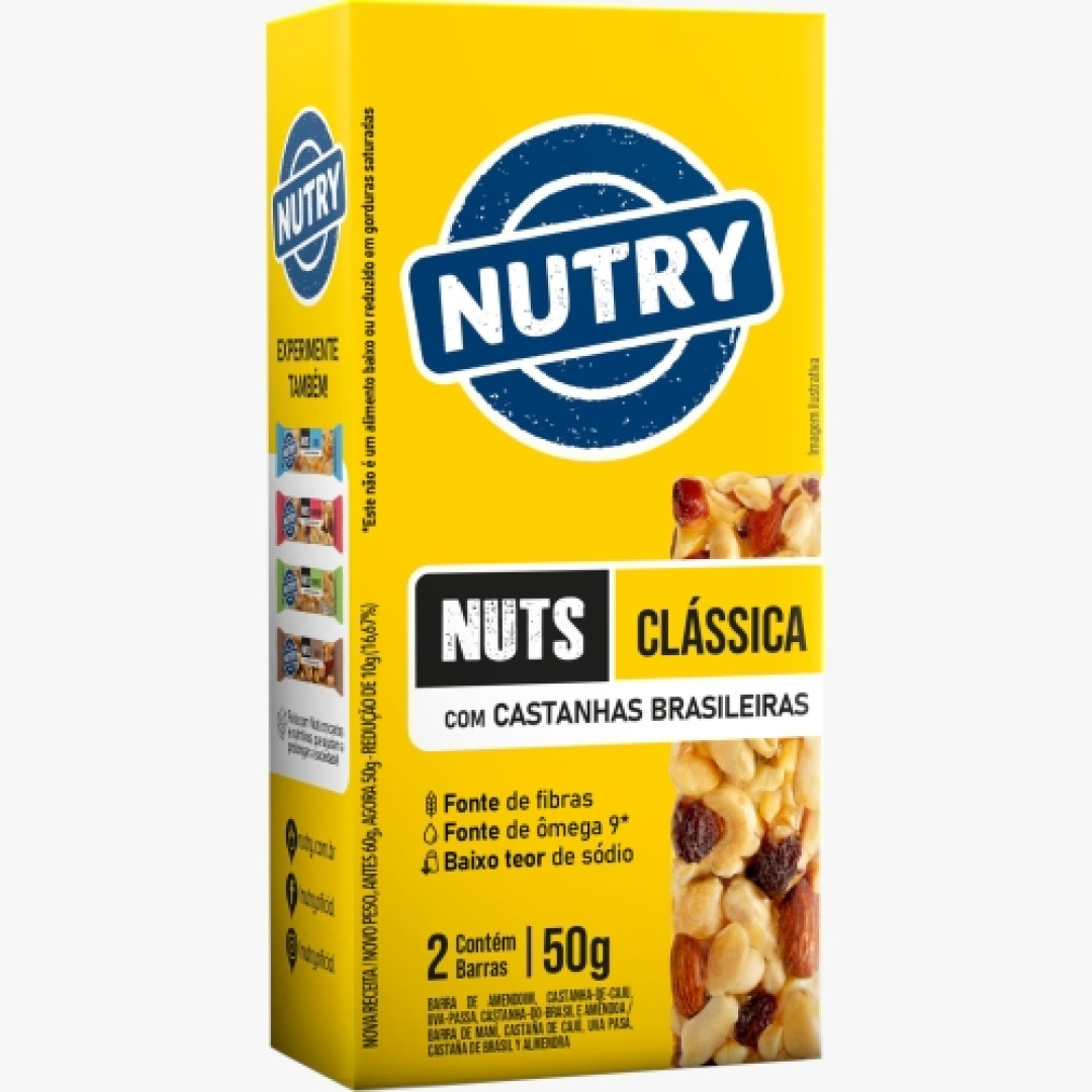 Detalhes do produto Barra Nuts Nutry 02X25Gr Nutrimental Original