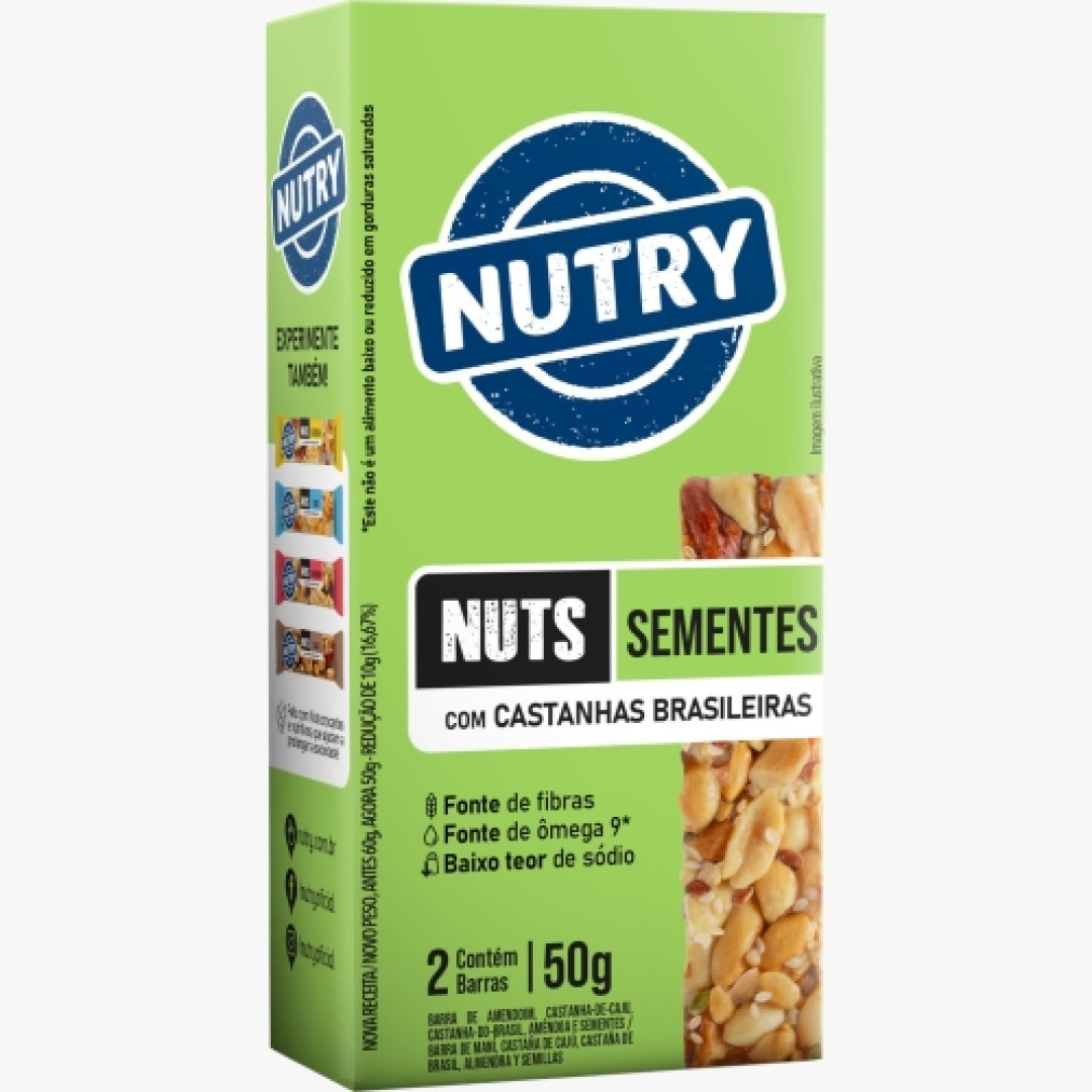 Detalhes do produto Barra Nuts Nutry 02X25Gr Nutrimental Sementes