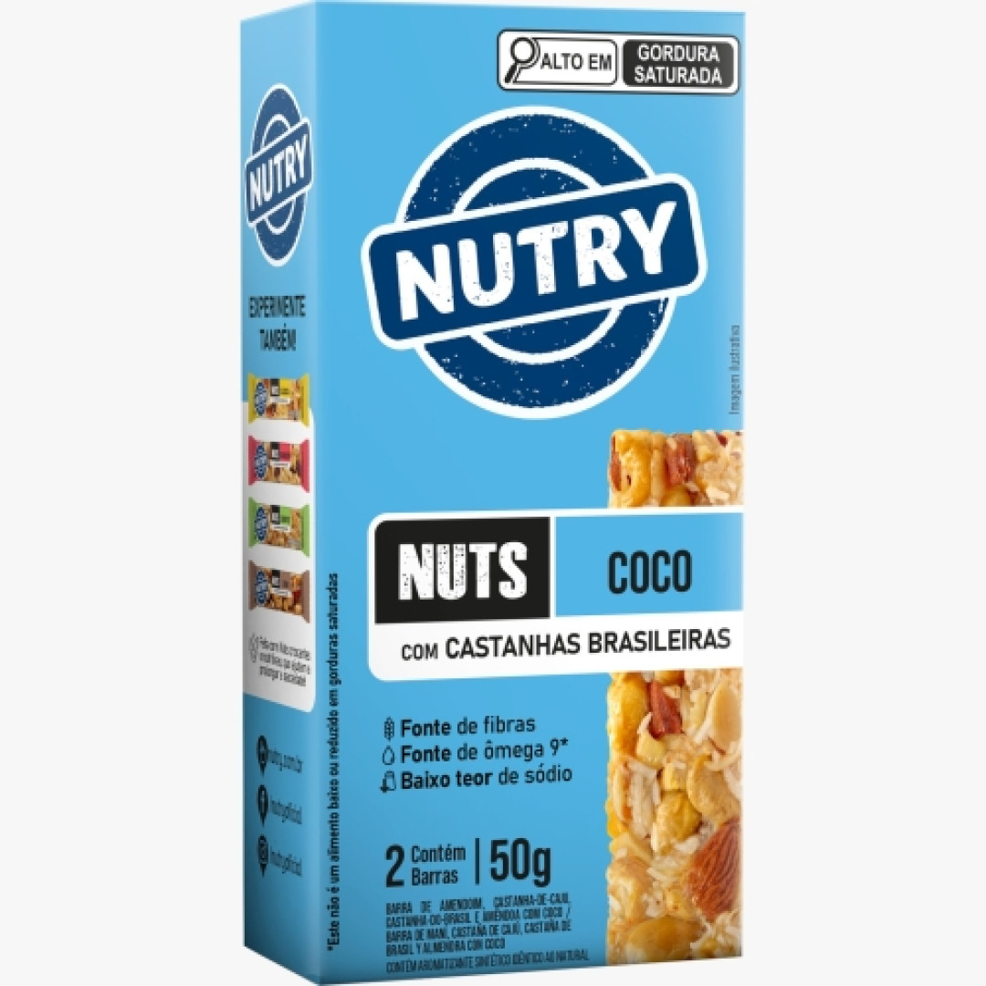 Detalhes do produto Barra Nuts Nutry 02X25Gr Nutrimental Coco