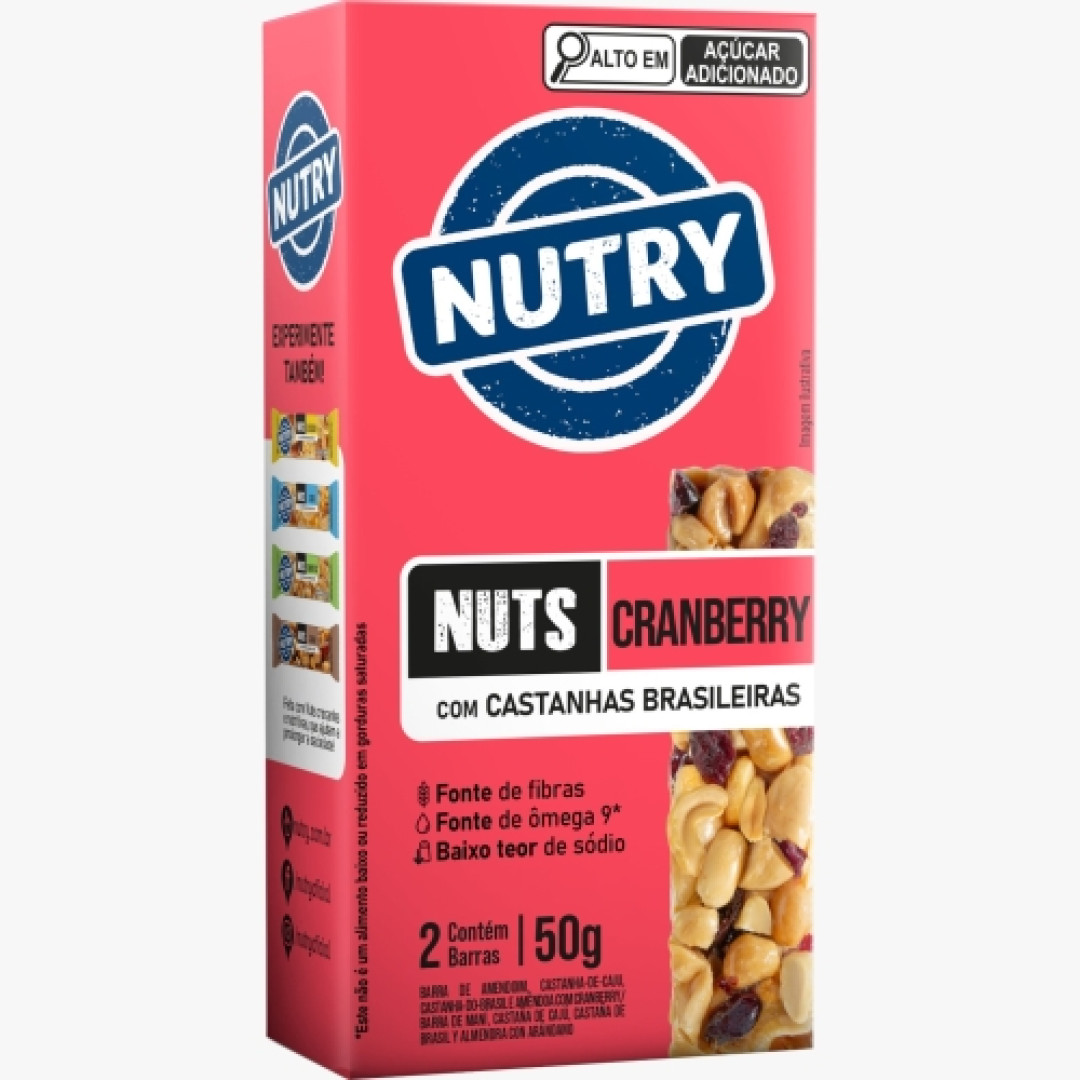 Detalhes do produto Barra Nuts Nutry 02X25Gr Nutrimental Cranberry