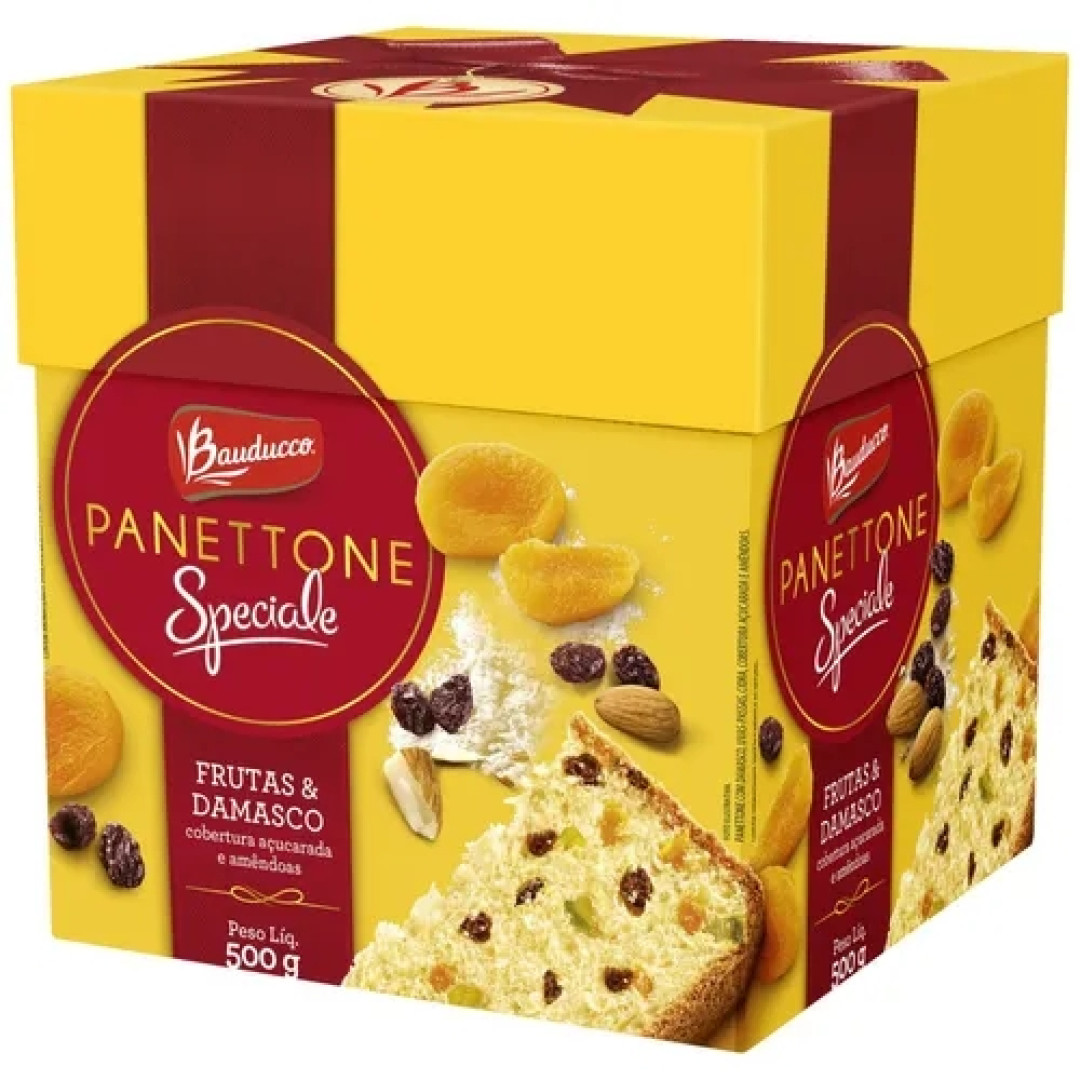 Detalhes do produto Panettone 500Gr Bauducco Frutas.damasco