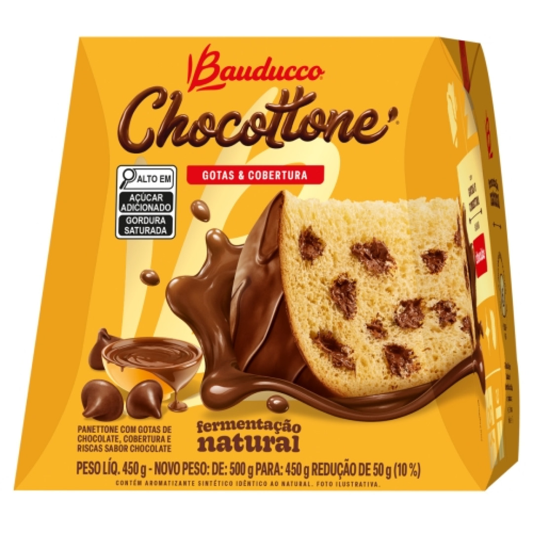 Detalhes do produto Chocottone Maxi 450Gr Bauducco Gotas Choc