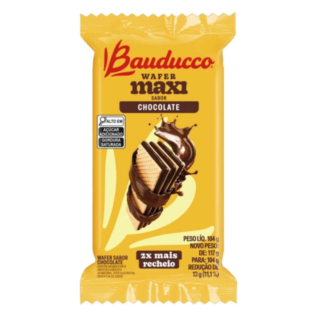 Detalhes do produto Bisc Wafer Maxi 104Gr Bauducco Chocolate