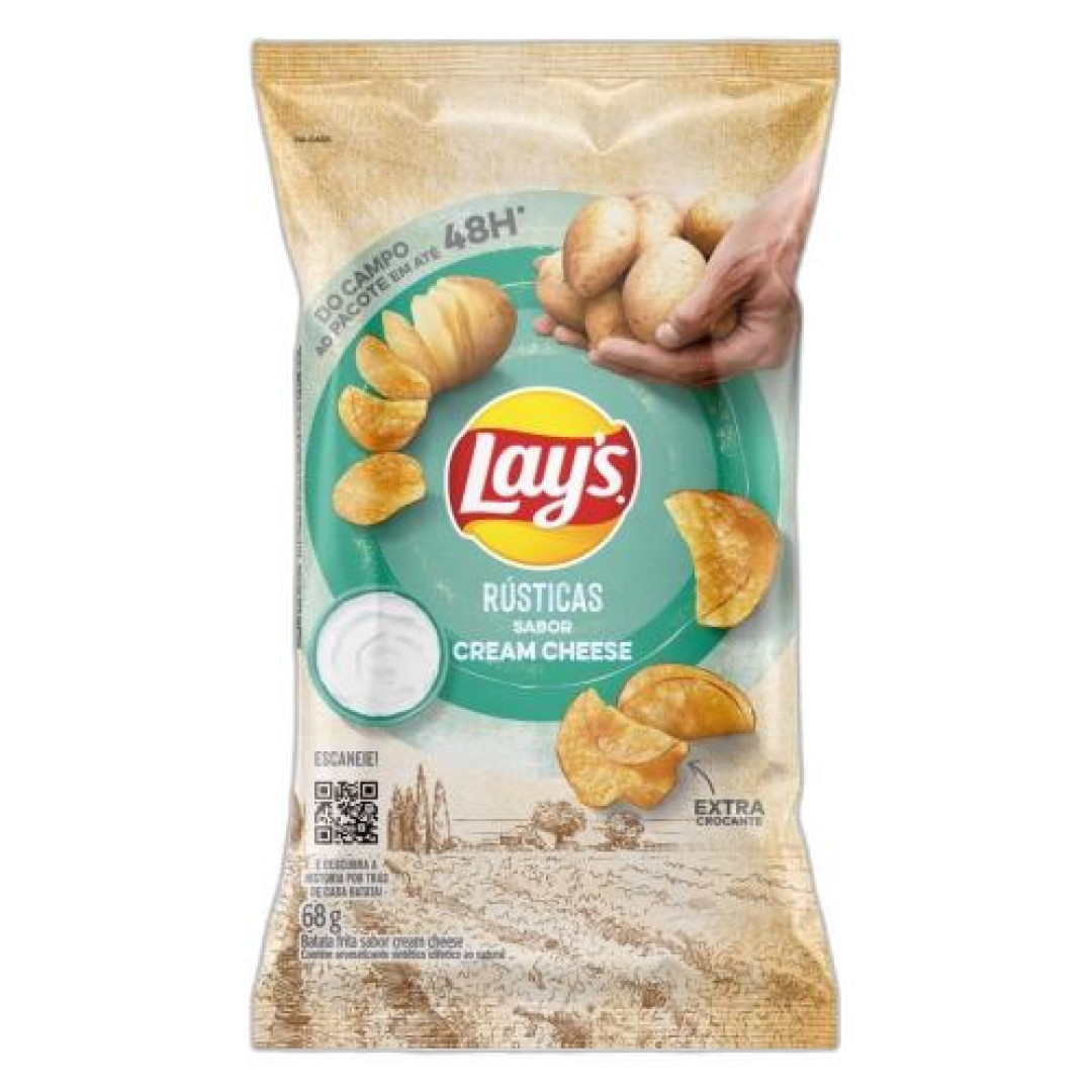 Detalhes do produto Batata Chips Rustica Lays 68Gr Pepsico Cream Cheese