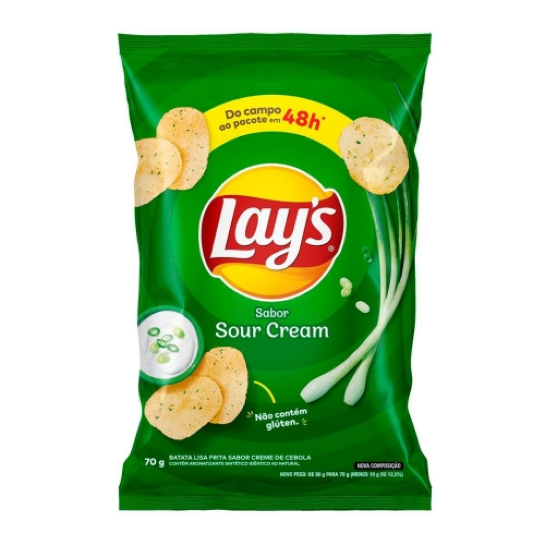 Detalhes do produto Batata Chips Lays 70Gr Pepsico Sour Cream