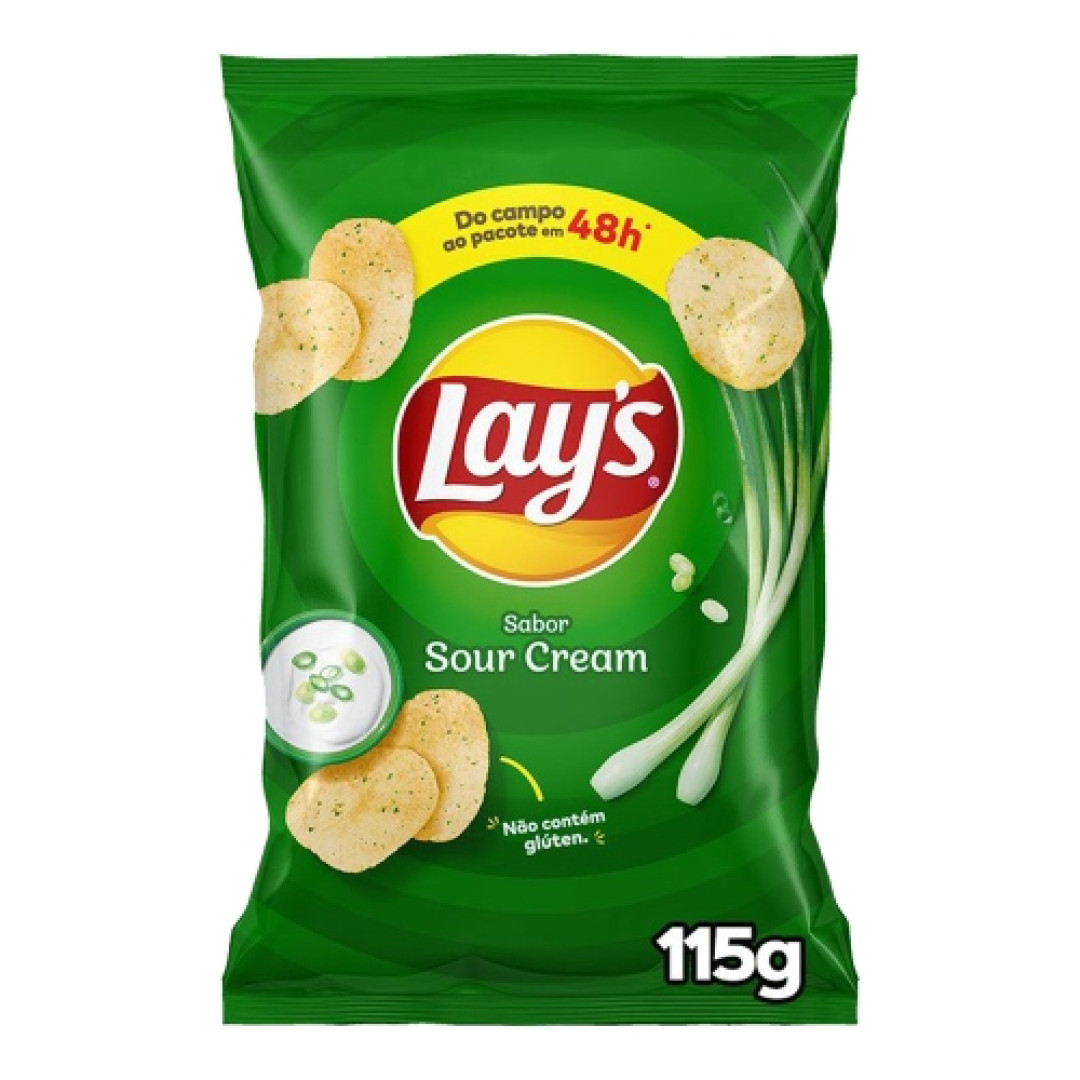 Detalhes do produto Batata Chips Lays 115Gr Pepsico Sour Cream