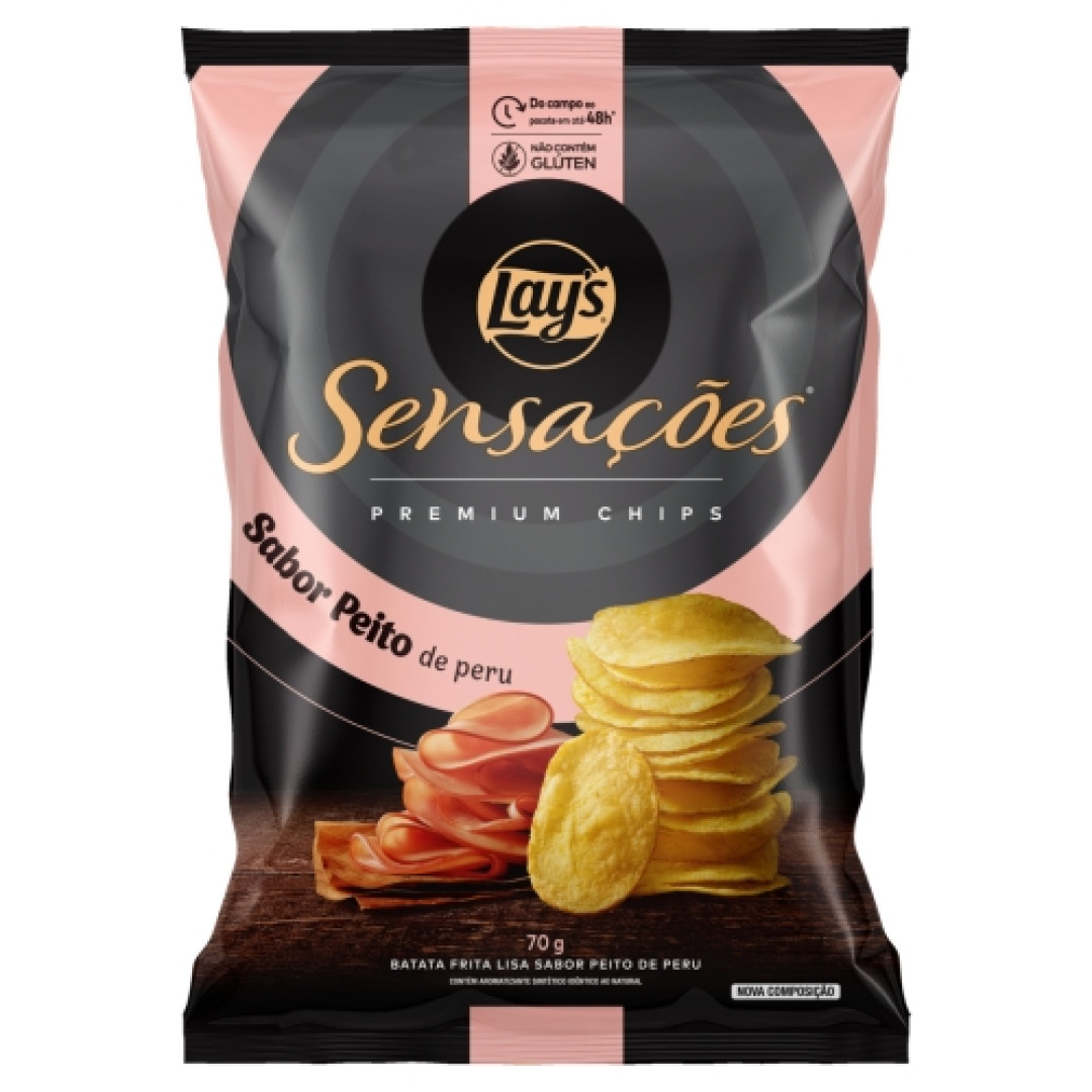 Detalhes do produto Batata Chips Sensacoes 70Gr Elma Chips Peito Peru