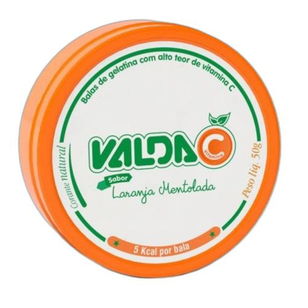 Detalhes do produto Bala Gel Vit C Lata 50Gr Valda Laranja.menta
