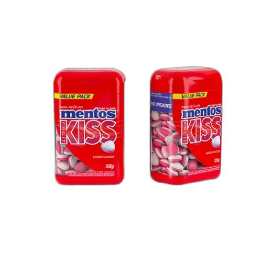 Detalhes do produto Past Mentos Kiss Gf 105Gr Van Melle Morango