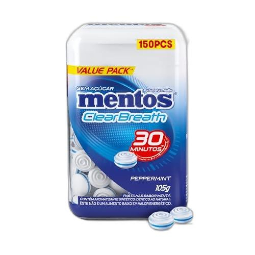 Detalhes do produto Past Mentos Clear Gf 105Gr Van Melle Menta