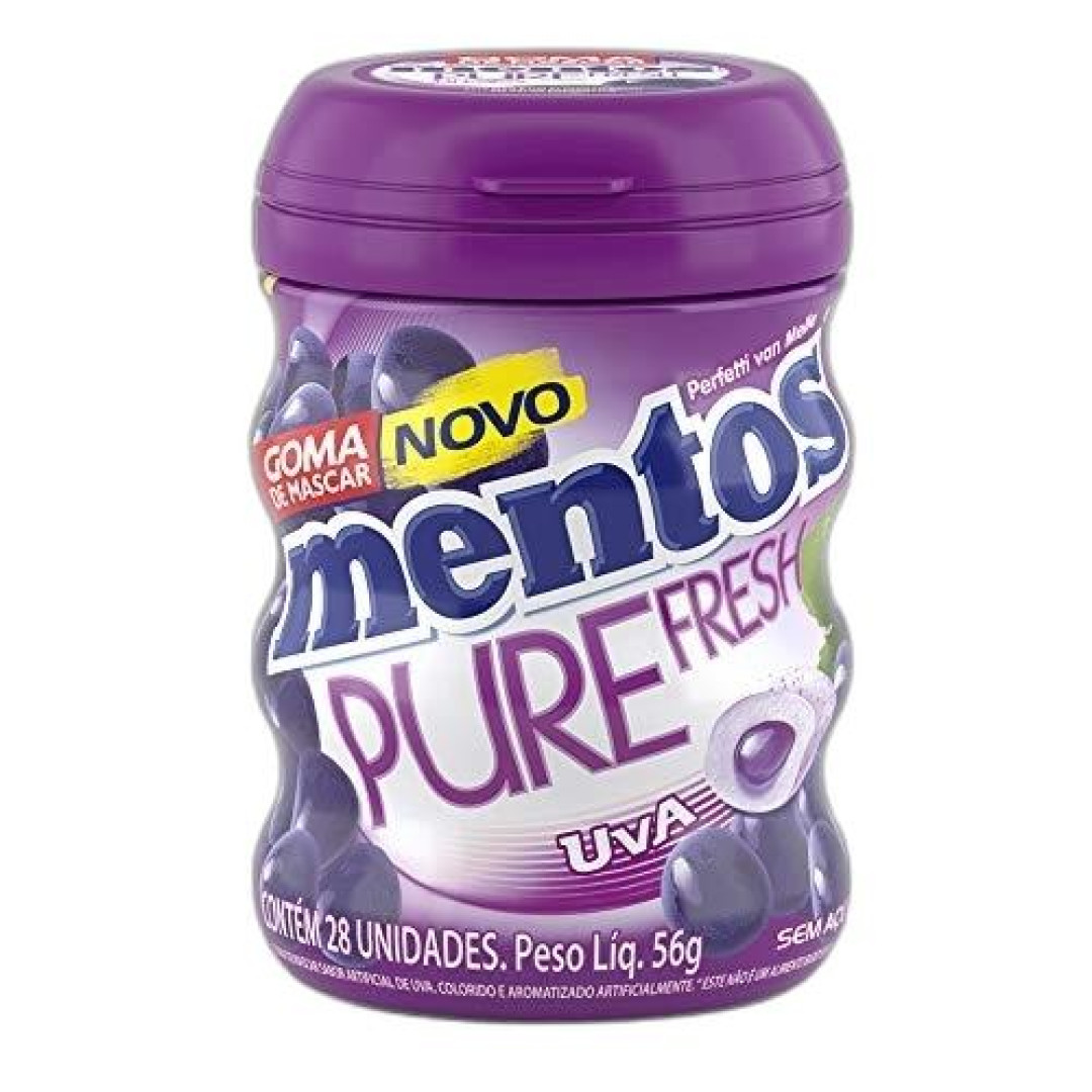 Detalhes do produto Chicle Mentos Pure S Acucar Gf 56Gr Van Uva