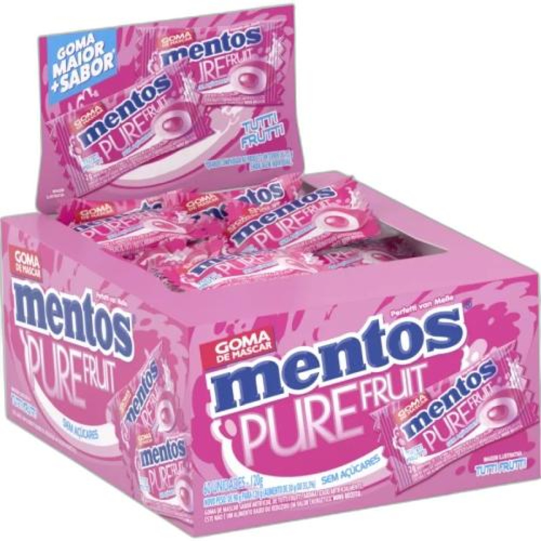 Detalhes do produto Chicle Mentos Pure Fruit 60X2Gr Van M Tutti Frutti