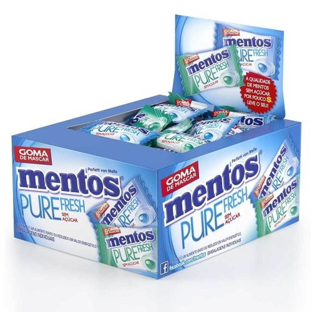 Detalhes do produto Chicle Mentos Pure Monopeca Dp 60Un Menta Fresh