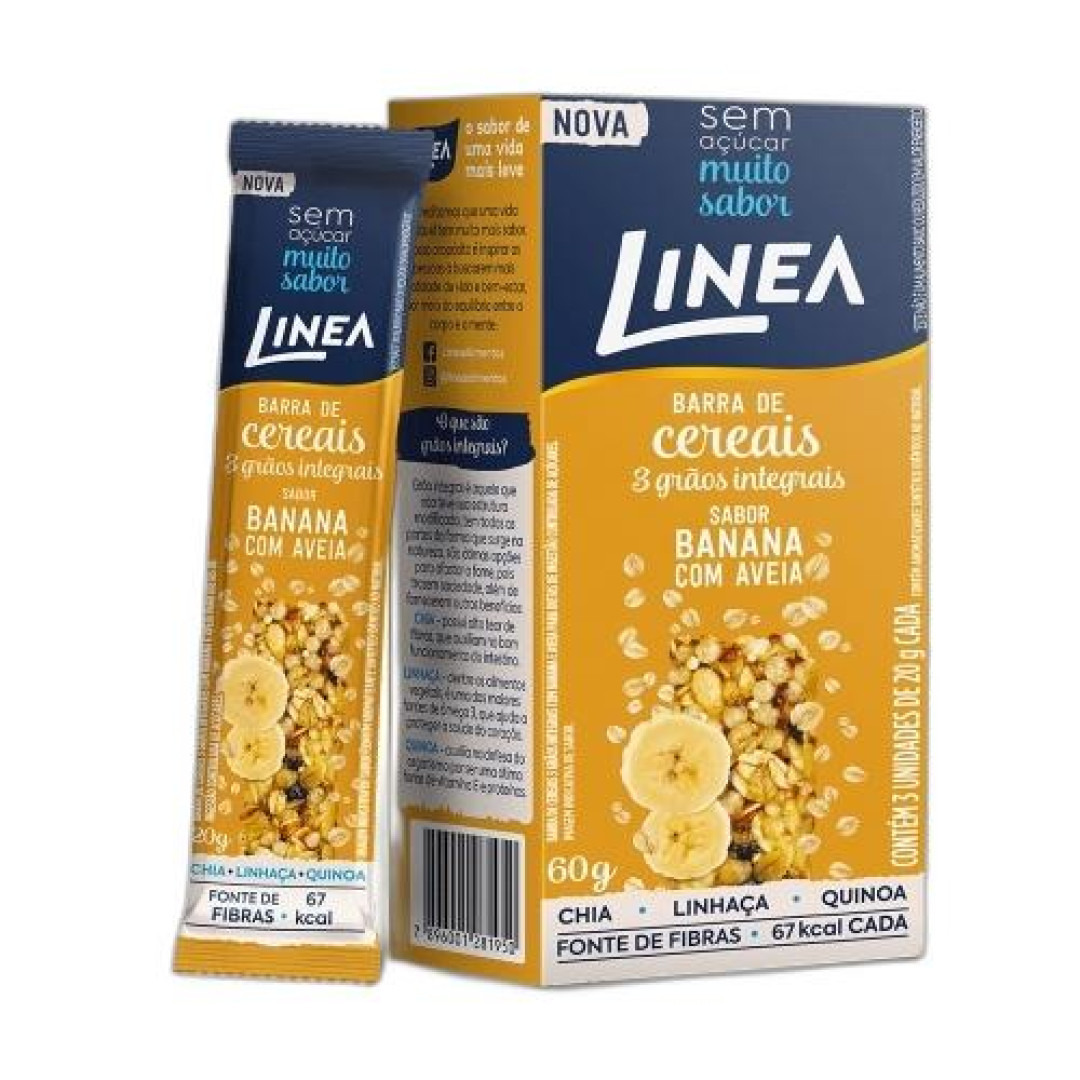 Detalhes do produto Barra Cereais Zero Acucar 03X20Gr Linea Banana.aveia