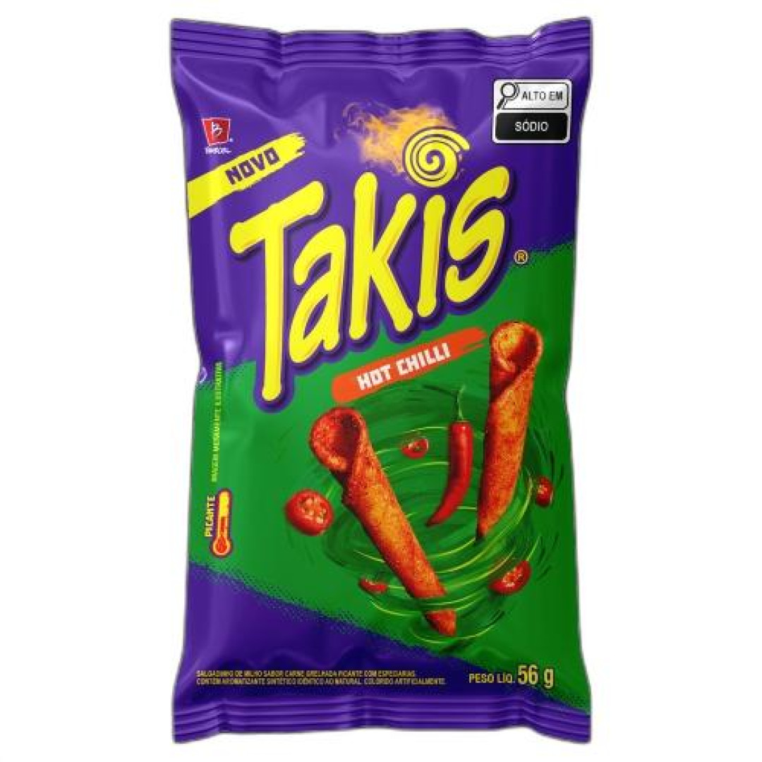 Detalhes do produto Salg Takis Hot Chilli 56Gr Carne.picante