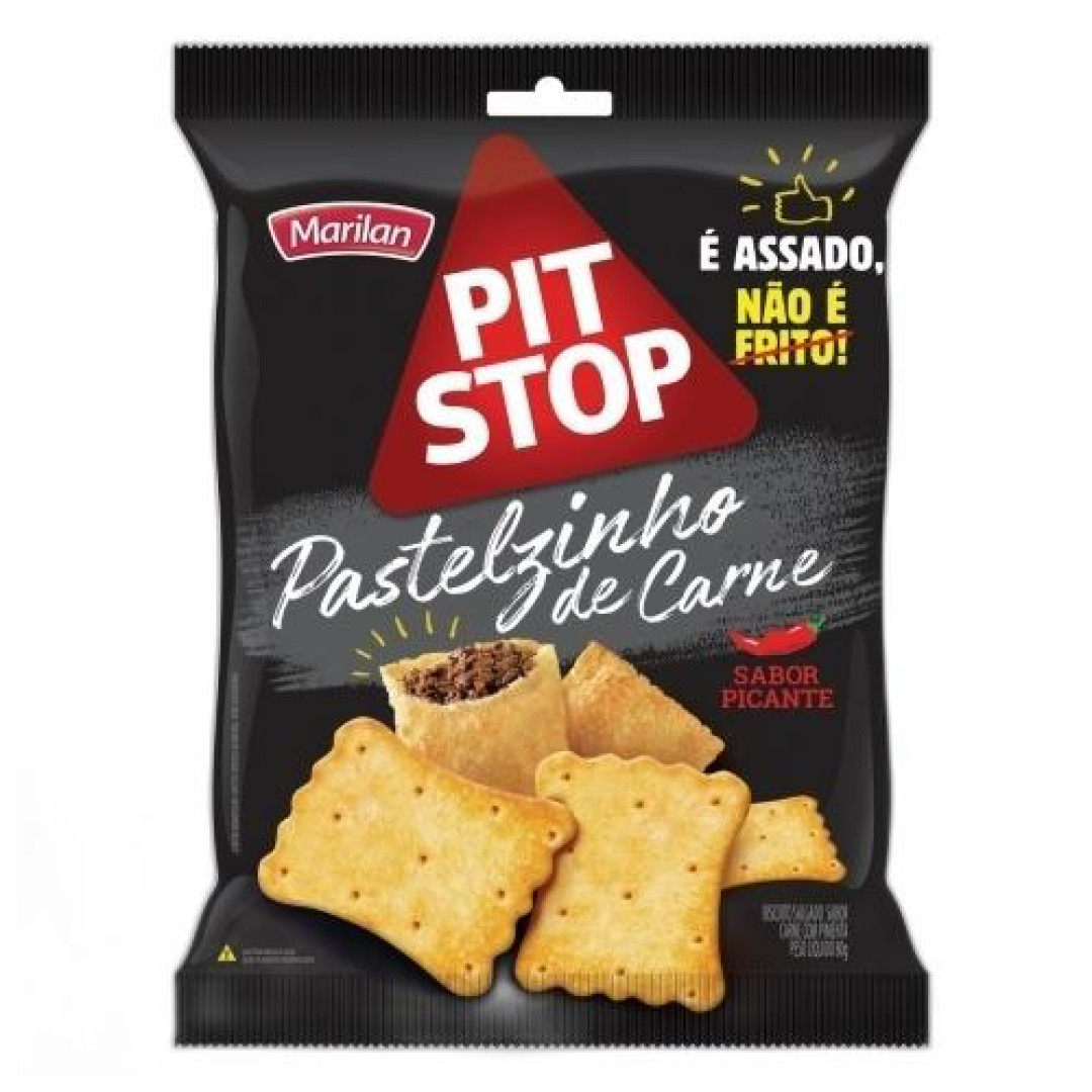 Detalhes do produto Bisc Snack Pit Stop 80Gr Marilan  Pastel Carne
