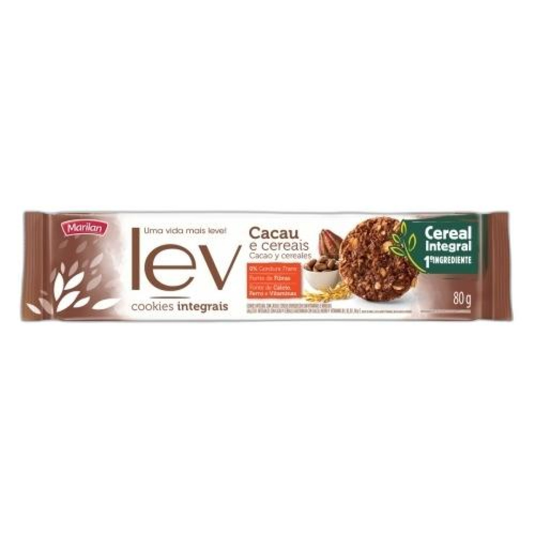 Detalhes do produto Bisc Cookies Lev Integr 80Gr Marilan Cacau.cereais