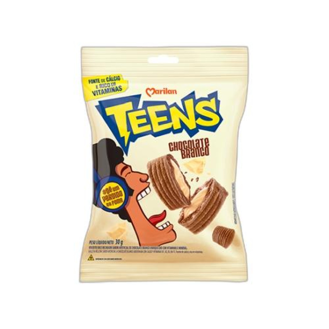 Detalhes do produto Bisc Teens 8X30Gr Marilan Choc Bco