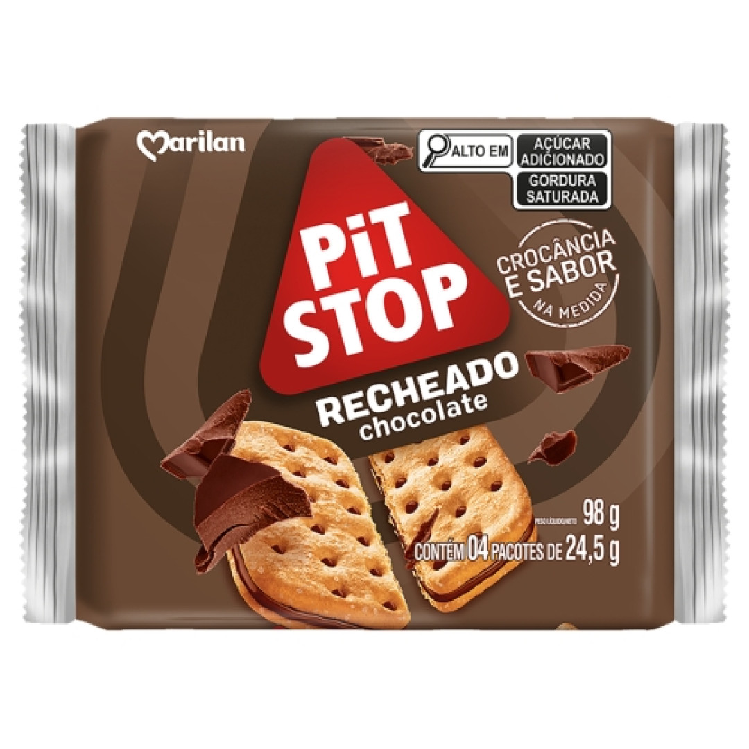 Detalhes do produto Bisc Rech Pit Stop 98Gr  Marilan Chocolate